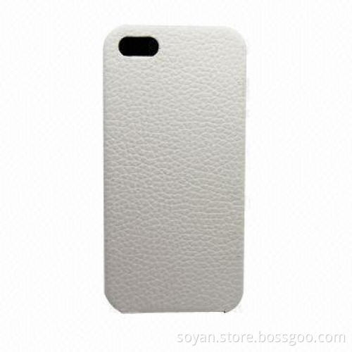 Lychee PU flip flop style leather case in White for iPhone 5 with stand function